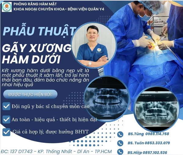 PHẪU THUẬT GÃY XƯƠNG HÀM DƯỚI