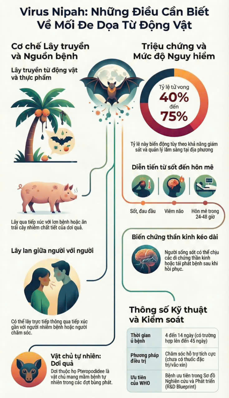 Những điều cần biết về bệnh do Virus Nipah
